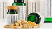 Bottles of nutritional supplements