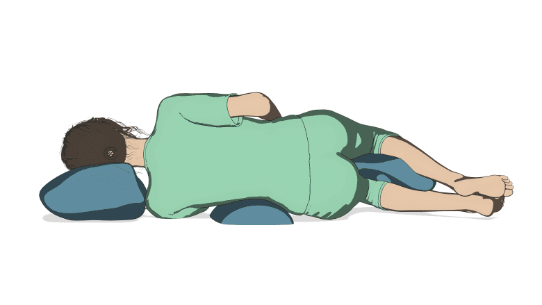 Illustration showing a woman sleeping in good posture.