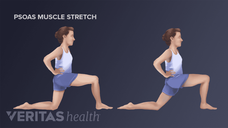 Person doing the psoas major muscle stretch